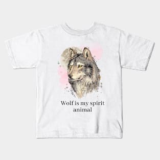Wolf is my spirit animal Kids T-Shirt